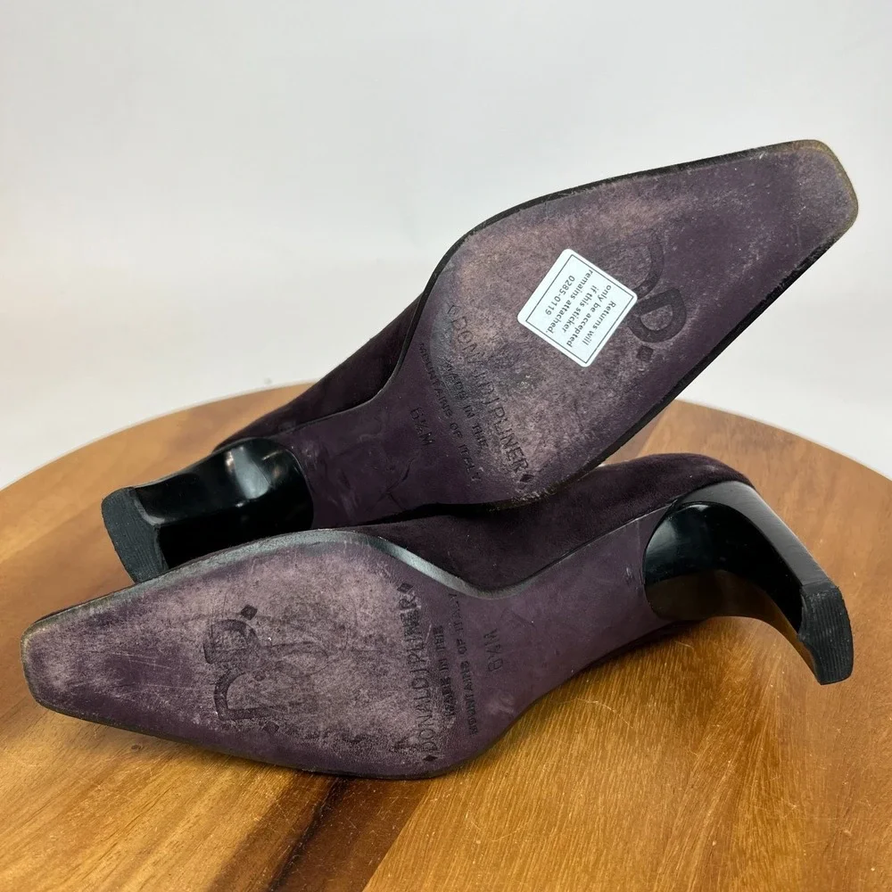 Womens Vintage Donald Piner‎ Purple Suede Pointed Toe Heels Pumps Size 6.5 M GUC